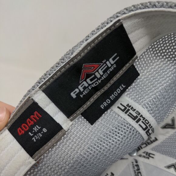 Pacific Headwear Men's Fitted Hat Gray Size L/XL 7 3/8 - 8 Embroidered BSM Logo - Picture 9 of 11
